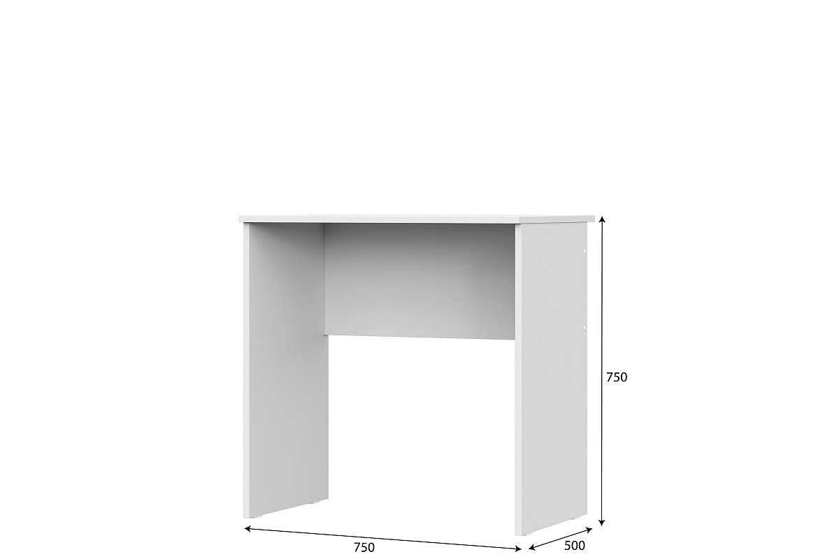 Стол письменный "Токио" без ящиков (Белый текстурный)